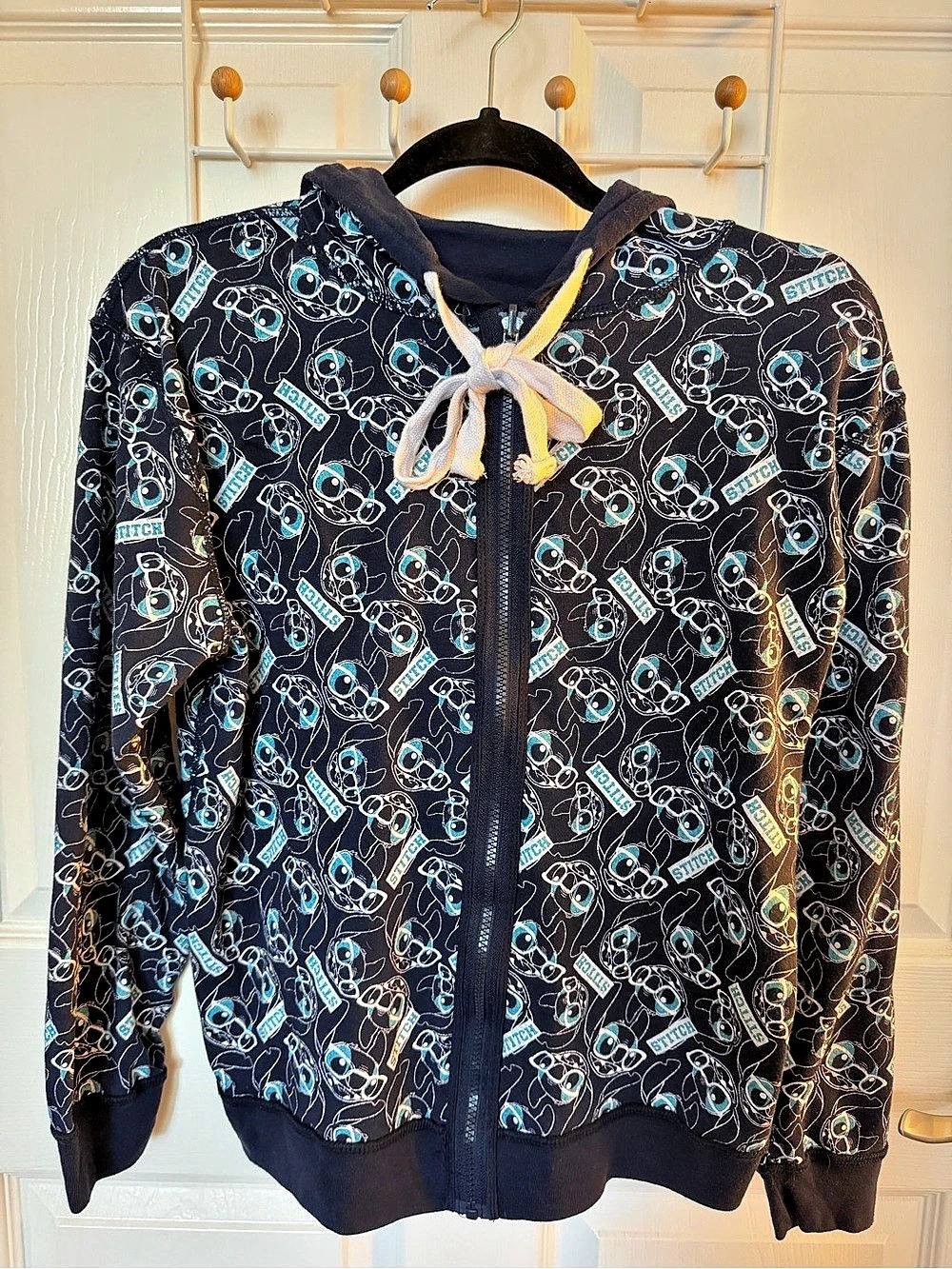 Disney Stitch reversible Zip Hoodie Black Blue